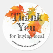 メープル葉ズは地元の業務に買感謝する ラウンドシール (正面)