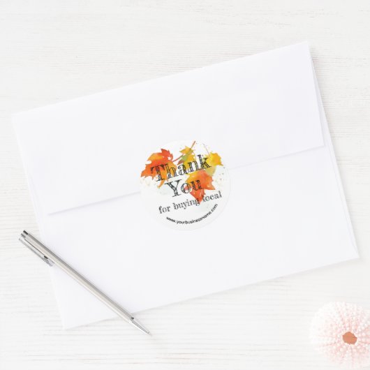 メープル葉ズは地元の業務に買感謝する ラウンドシール (封筒)