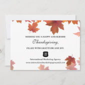 メープル葉ズビジネス会社クライアント感謝祭 シーズンカード (正面)