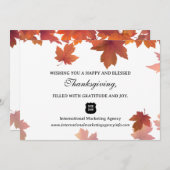 メープル葉ズビジネス会社クライアント感謝祭 シーズンカード (正面/裏面)