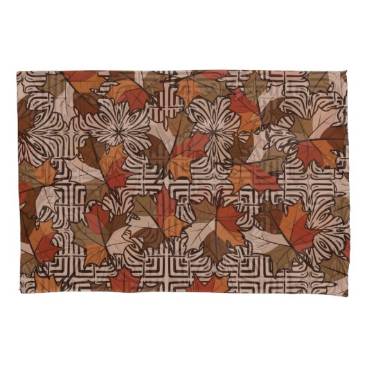 メープル葉ズ4本指の花柄 枕カバー (正面)