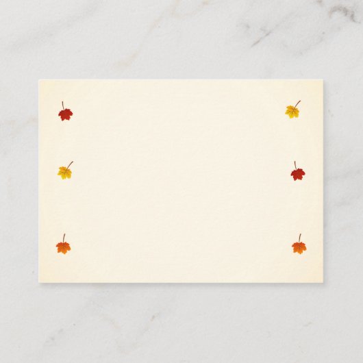 メープル葉ハートが日付エンクロージャカードを保存 エンクロージャーカード (裏面)