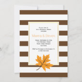 メープル葉ーとストライプのリハ結婚ーサルディナー 招待状 (正面)