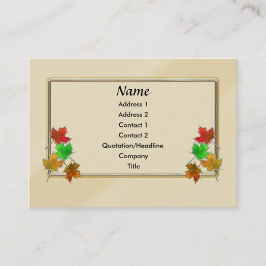 メープル葉白熱［赤熱］光を放つの 名刺 (正面)