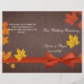 メープル葉素朴秋バイフォールド結婚式 プログラム (正面)