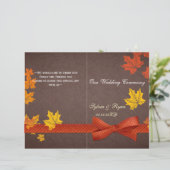 メープル葉素朴秋バイフォールド結婚式 プログラム (スタンド正面)