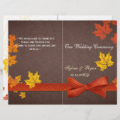 メープル葉素朴秋バイフォールド結婚式 プログラム (正面/裏面)