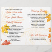 メープル葉素朴秋バイフォールド結婚式 プログラム (裏面)