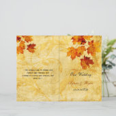 メープル葉素朴秋バイフォールド結婚式 プログラム (スタンド正面)