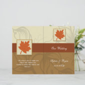 メープル葉素朴秋バイフォールド結婚式 プログラム (スタンド正面)