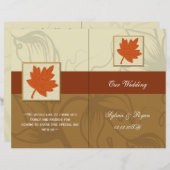 メープル葉素朴秋バイフォールド結婚式 プログラム (正面/裏面)