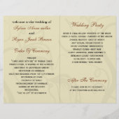 メープル葉素朴秋バイフォールド結婚式 プログラム (裏面)