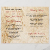 メープル葉素朴秋バイフォールド結婚式 プログラム (裏面)