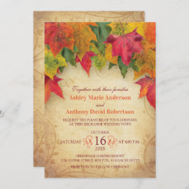 メープル葉結婚式招待状秋秋 招待状