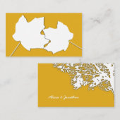 メープル金ゴールド、離れ2つの空白の結婚座席表 プレイスカード (正面/裏面)