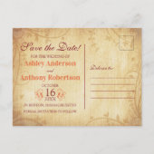 メープル離れの結婚秋秋の日付を保存 案内ポストカード (裏面)