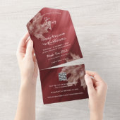 メープル離れアントマルーンのグラデーションQRコード オールインワン招待状 (貼ってはがせる)