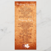 メープル離れエレガントオレンジ秋の結婚式プログラム プログラム (裏面)