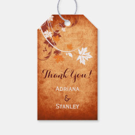 メープル離れオレンジ秋の結婚式ありがとう ギフトタグ