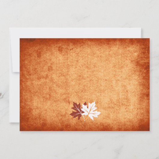 メープル離れオレンジ秋の結婚式カップルのシャワー 招待状 (裏面)