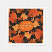 メープル離れカラフルパンプキン秋ファミリー懇親会 スタンダードカクテルナプキン (正面)