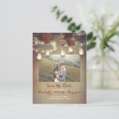 メープル離れス・メイソン・ジャース秋写真Save the Date 案内ポストカード (スタンド正面)