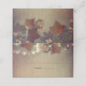メープル離れライトとストリングライトの秋の結婚式 プレイスカード (外部開封)