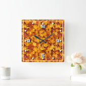 メープル離れ型Pattern-25877 スクエア壁時計 (ホーム)