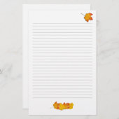 メープル離れ秋テーマ、裏打ち筆記用紙 便箋 (正面/裏面)