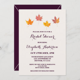 メープル離れ秋ブライダルシャワー 招待状