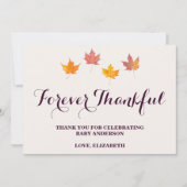 メープル離れ秋ベビーシャワー サンキューカード (正面)
