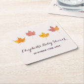 メープル離れ秋ベビーシャワー スクエアペーパーコースター (アングル)