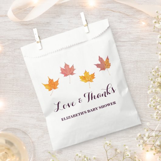 メープル離れ秋ベビーシャワー フェイバーバッグ (クリップ留めされた状態)