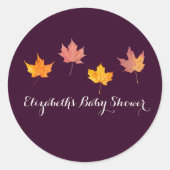 メープル離れ秋ベビーシャワー ラウンドシール (正面)