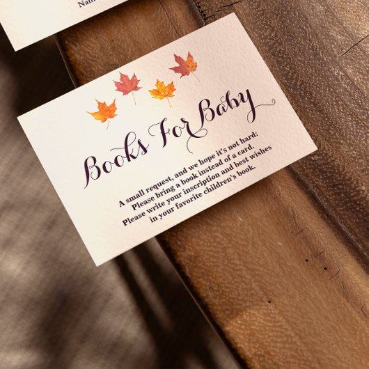 メープル離れ秋ベビー用ベビーシャワーブック エンクロージャーカード