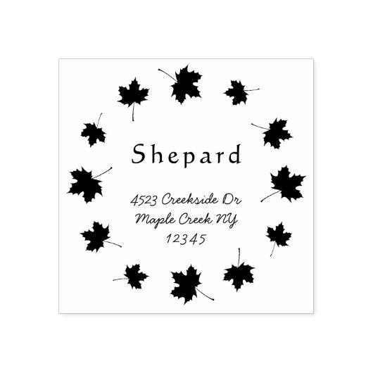 メープル離れ縁どカスタム結婚式差出人住所 ラバースタンプ (インプリント)