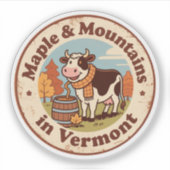 メープル&マウンテンズバーモント秋のアートワークインスパイア シール (正面)