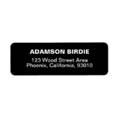 メーモダンルの住所シール(黒いラベル) ラベル (正面)