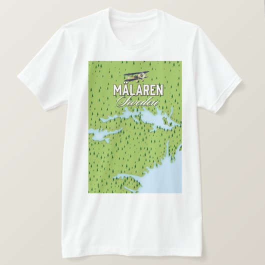 メーラレン湖スウェーデン Tシャツ (デザイン正面)