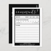 メーリングリストのコメントカード ポストカード (正面/裏面)