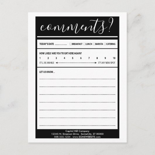 メーリングリストのコメントカード ポストカード (正面)