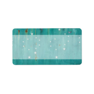 メーリング追加シェナンドア木材ラステッドターコイズ星 ラベル