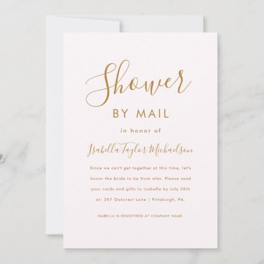 メールかわいらしによるフローラブライダルシャワーの赤面 招待状 (正面)