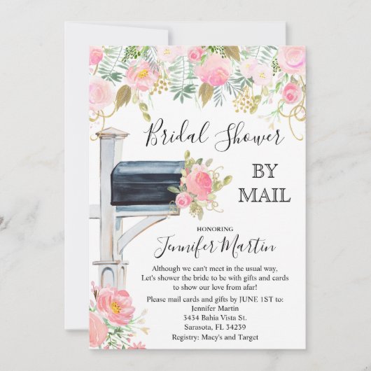 メールでのブライダルシャワーの招待 招待状 (正面)