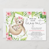 メールでシャワーを浴びるカワイイナ色のピンク色の女の子ベビー 招待状 (正面)