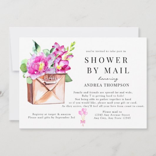 メールでシャワーを浴びる 招待状 (正面)