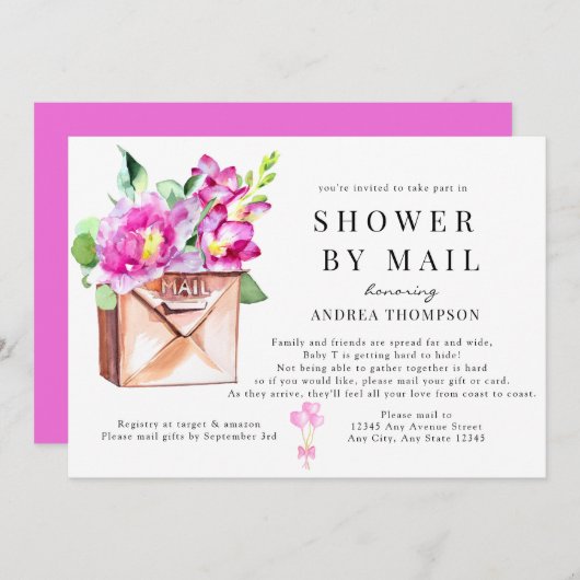 メールでシャワーを浴びる 招待状 (正面/裏面)