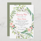 メールでシャワーを遠くにフローラブライダルシャワー 招待状 (正面/裏面)