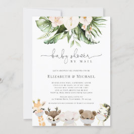 メールでシャワーマスクされたベビーサファリ動物 招待状