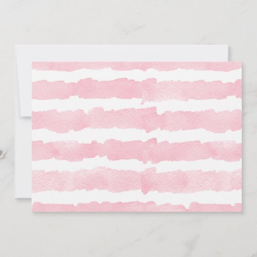 メールでシャワーモダンヴァレンティーンズピンクの白い女の子 招待状 (裏面)